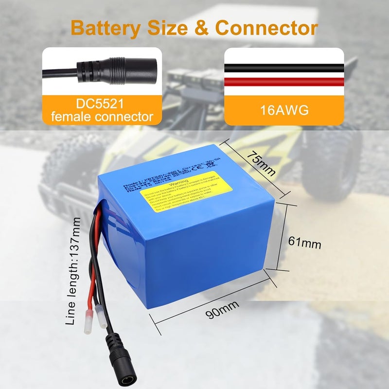 KBT KEEP BETTER TECH KBT 24V 4Ah Rechargeable Lithium Replacement Battery, with Charger, Charging Cable, Cable Connector for Kids Ride On Cars - Image 3